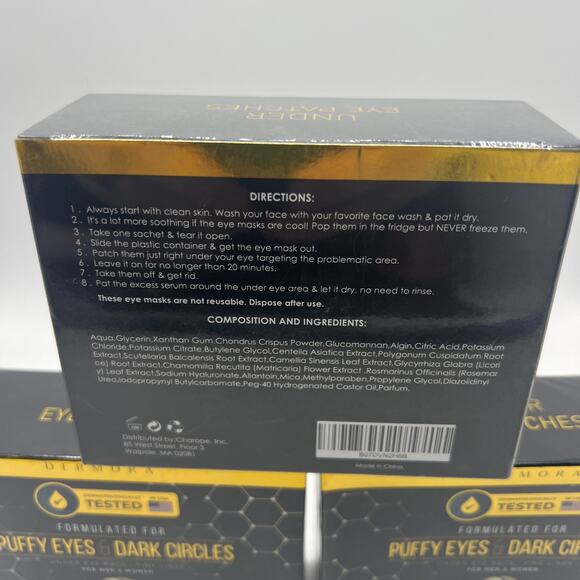 3 Boxes Dermora 24K Gold Eye Mask Puffy Eyes & Dark Circles 15 Pairs Each - Picture 3 of 5